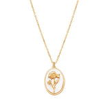 Birth Flower Necklace - October - Marigold - Necklaces - Ofina