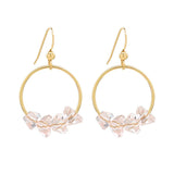 Pink Crystal Circle Earrings - - Earrings - Ofina