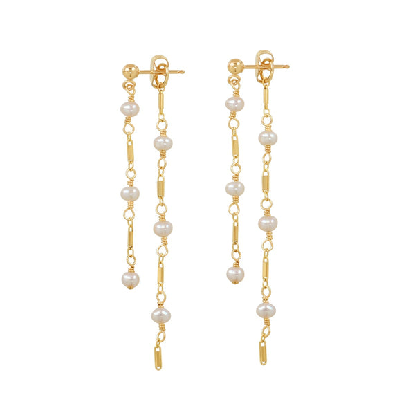 Cascade Pearl Drop Earrings - - Earrings - Ofina