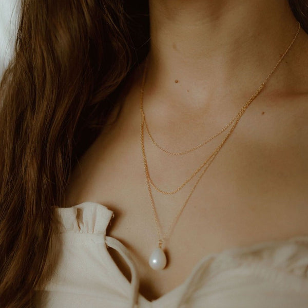 Triple Layered Pearl Necklace - - Necklaces - Ofina