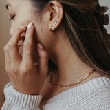14k Solid Gold Matte Thin Hammered Ring - - Rings - Ofina
