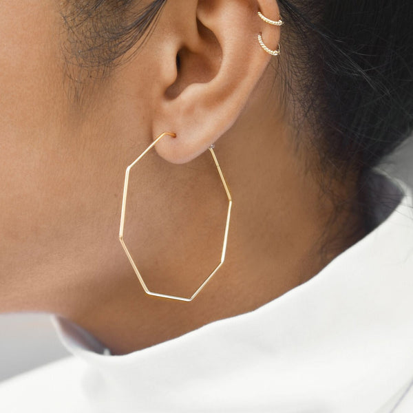 Infinity Octagon Hoops - - Earrings - Ofina