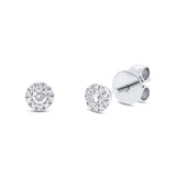 Diamonds Round Pave Stud Earrings - White Gold / 0.13CT - Earrings - Ofina