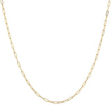 Thin Oval Link Chain Necklace - Gold / 14" - Necklaces - Ofina