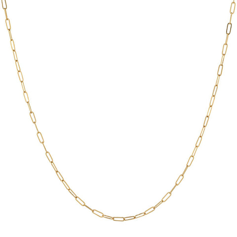 Thin Oval Link Chain Necklace - Gold / 14" - Necklaces - Ofina