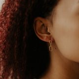 10K Solid Gold Paperclip Drop Studs - - Earrings - Ofina