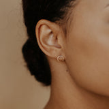 10k Solid Gold Crescent Horn Studs - - Earrings - Ofina
