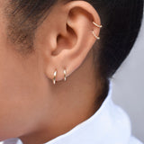 10k Solid Gold Twisted Huggie - - Earrings - Ofina