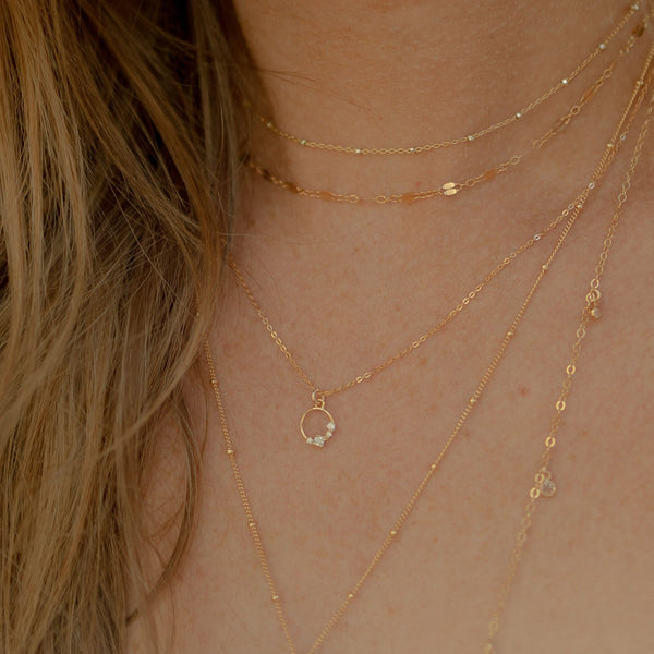 CZ Wreath Necklace - - Necklaces - Ofina