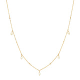 Tiny Pearl Beaded Drop Necklace - - Necklaces - Ofina