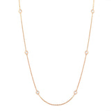 14k Diamond Bezel Chain Necklace - Yellow Gold - Necklaces - Ofina