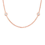 14k Diamond Bezel Chain Necklace - - Necklaces - Ofina