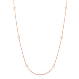14k Diamond Bezel Chain Necklace - Rose Gold - Necklaces - Ofina