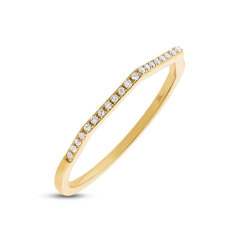 Diamonds Hexagonal Ring - Yellow gold / 5 - Rings - Ofina