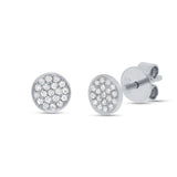 Diamonds Pave Stud Earrings - White gold - Earrings - Ofina