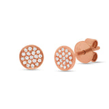 Diamonds Pave Stud Earrings - Rose gold - Earrings - Ofina
