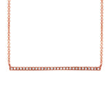 Diamonds Bar Necklace - Rose gold - Necklaces - Ofina