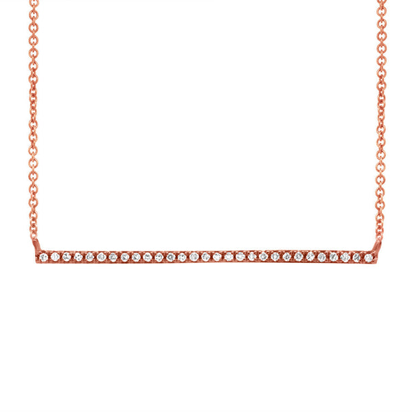 Diamonds Bar Necklace - Rose gold - Necklaces - Ofina