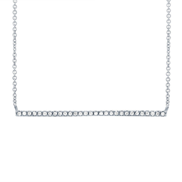 Diamonds Bar Necklace - White gold - Necklaces - Ofina