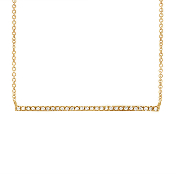 Diamonds Bar Necklace - Yellow gold - Necklaces - Ofina