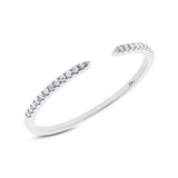 Diamonds Open Ring - White gold / 5 - Rings - Ofina