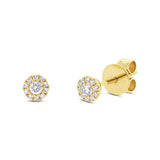Diamonds Round Pave Stud Earrings - Yellow Gold / 0.13CT - Earrings - Ofina
