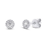 Diamonds Round Pave Stud Earrings - White Gold / 0.29CT - Earrings - Ofina