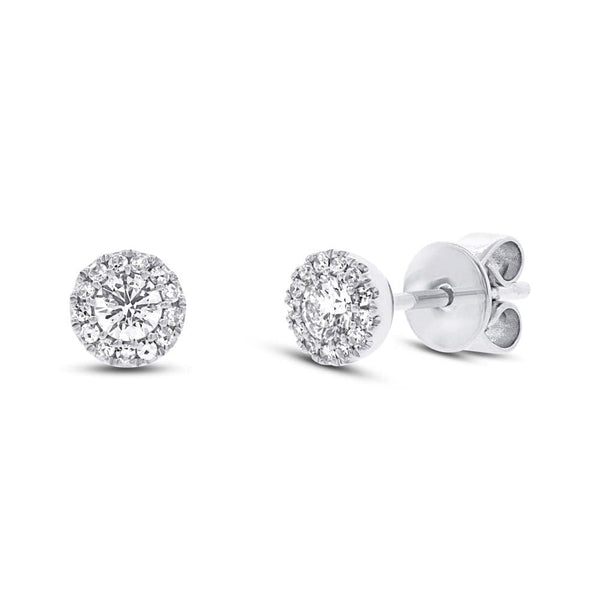 Diamonds Round Pave Stud Earrings - White Gold / 0.29CT - Earrings - Ofina
