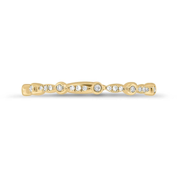 Diamonds Solitaire Pave Half Band - - Rings - Ofina